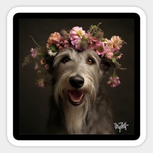 Irish Wolfhound Floral Princess Sticker